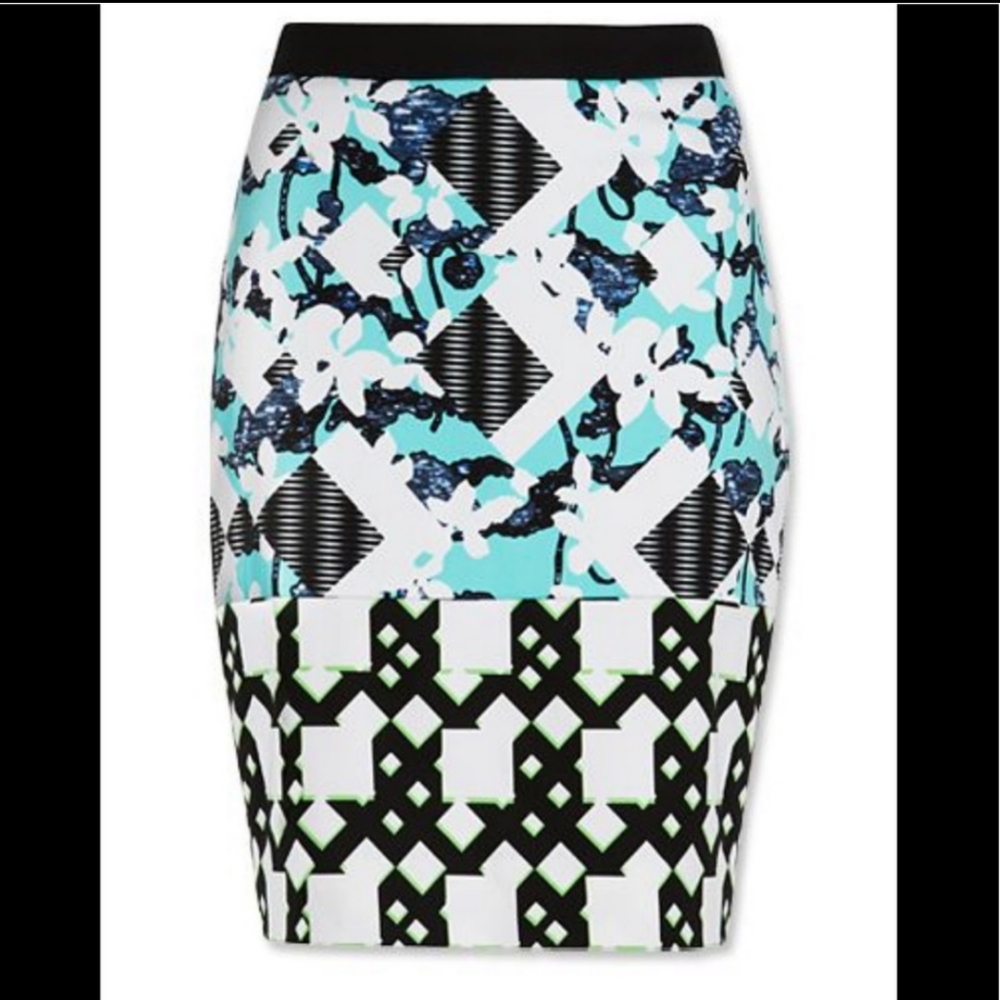 Peter Pilotto for Target Blue & Turquoise Pencil Skirt Sz.10
